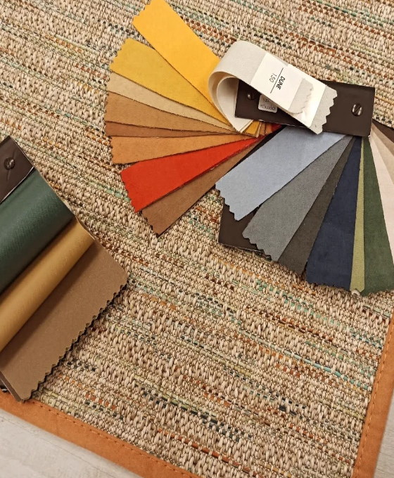Colores de muestra sobre alfombra